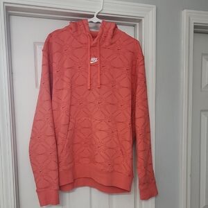 Nike Men's Coral Patterned Hoodie